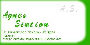 agnes simtion business card